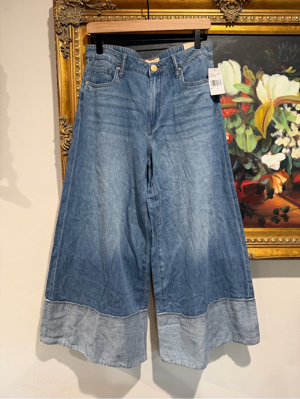 Kut from the Kloth Two-Tone Blue Wide-Leg Denim Jeans - Picture 2 of 10